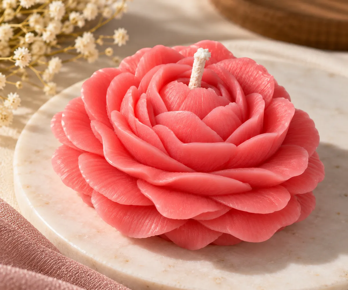 Peony flower candles from Kritz's Décor